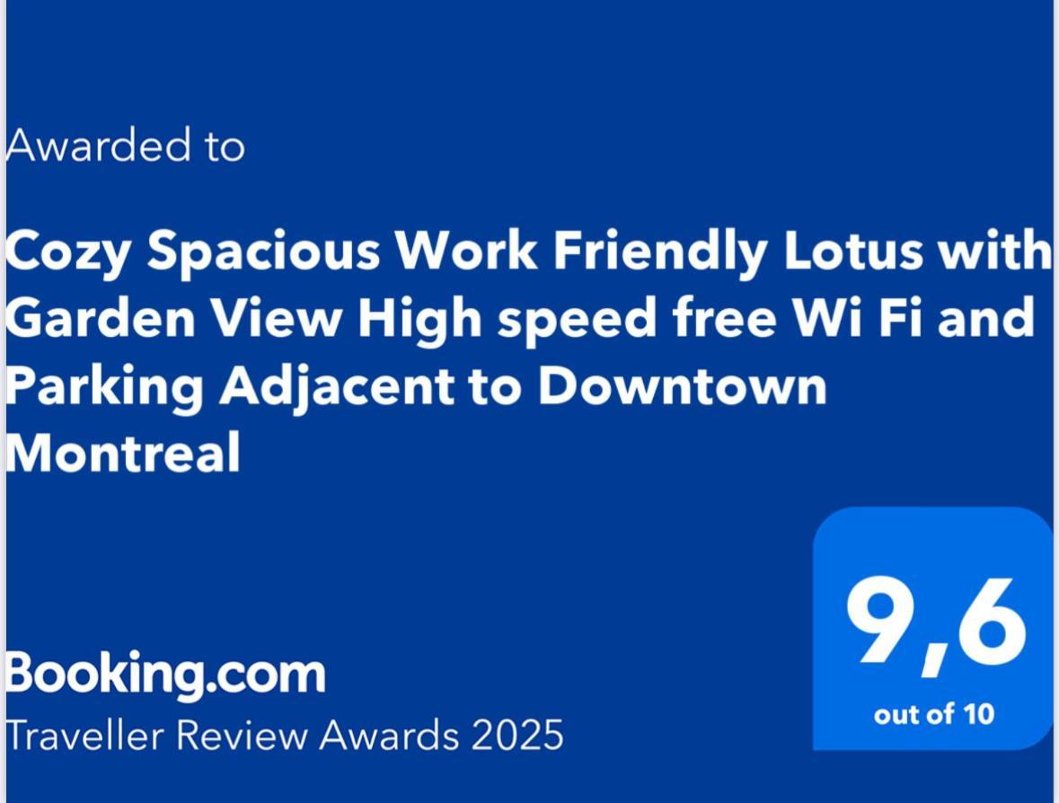 Cozy Spacious Work Friendly Lotus With Garden View High Speed Free Wi Fi And Parking Adjacent To Downtown Montréal Eksteriør billede